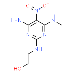 ChemSpider 2D Image | 2-{[4-Amino-6-(methylamino)-5-nitro-2-pyrimidinyl]amino}ethanol | C7H12N6O3