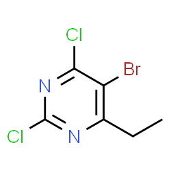 ChemSpider 2D Image | 5-Bromo-2,4-dichloro-6-ethylpyrimidine | C6H5BrCl2N2