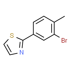 ChemSpider 2D Image | 2-(3-Bromo-4-methylphenyl)thiazole | C10H8BrNS