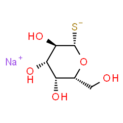 ChemSpider 2D Image | Sodium (2S,3R,4S,5R,6R)-3,4,5-trihydroxy-6-(hydroxymethyl)tetrahydro-2H-pyran-2-thiolate | C6H11NaO5S