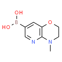 ChemSpider 2D Image | (4-Methyl-3,4-dihydro-2H-pyrido[3,2-b][1,4]oxazin-7-yl)boronic acid | C8H11BN2O3