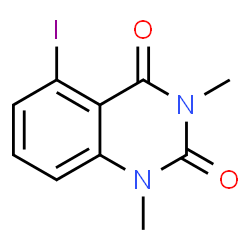 ChemSpider 2D Image | 5-Iodo-1,3-dimethyl-2,4(1H,3H)-quinazolinedione | C10H9IN2O2