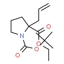 ChemSpider 2D Image | 2-Ethyl 1-(2-methyl-2-propanyl) 2-allyl-1,2-pyrrolidinedicarboxylate | C15H25NO4