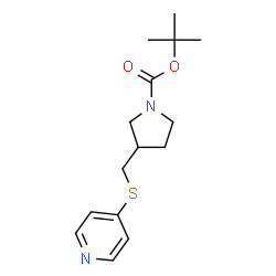 ChemSpider 2D Image | tert-Butyl 3-((pyridin-4-ylthio)methyl)pyrrolidine-1-carboxylate | C15H22N2O2S