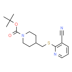 ChemSpider 2D Image | TERT-BUTYL 4-{[(3-CYANOPYRIDIN-2-YL)SULFANYL]METHYL}PIPERIDINE-1-CARBOXYLATE | C17H23N3O2S