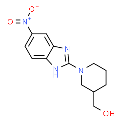 ChemSpider 2D Image | [1-(5-Nitro-1H-benzimidazol-2-yl)-3-piperidinyl]methanol | C13H16N4O3