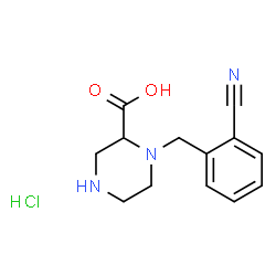 ChemSpider 2D Image | 1-(2-Cyanobenzyl)piperazine-2-carboxylic acid hydrochloride | C13H16ClN3O2