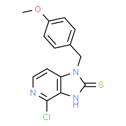 ChemSpider 2D Image | 4-Chloro-1-(4-methoxybenzyl)-1H-imidazo[4,5-c]pyridine-2(3H)-thione | C14H12ClN3OS