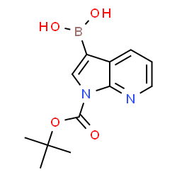 ChemSpider 2D Image | (1-(tert-Butoxycarbonyl)-1H-pyrrolo[2,3-b]pyridin-3-yl)boronic acid | C12H15BN2O4