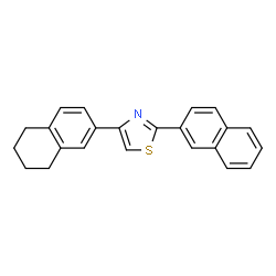 ChemSpider 2D Image | 2-(2-Naphthyl)-4-(5,6,7,8-tetrahydro-2-naphthalenyl)-1,3-thiazole | C23H19NS