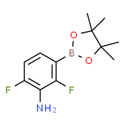 ChemSpider 2D Image | 2,6-Difluoro-3-(4,4,5,5-tetramethyl-1,3,2-dioxaborolan-2-yl)aniline | C12H16BF2NO2