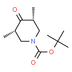 ChemSpider 2D Image | 2-Methyl-2-propanyl (3R,5S)-3,5-dimethyl-4-oxo-1-piperidinecarboxylate | C12H21NO3