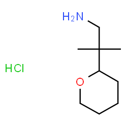 ChemSpider 2D Image | 2-Methyl-2-(tetrahydro-2H-pyran-2-yl)-1-propanamine hydrochloride (1:1) | C9H20ClNO