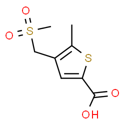 ChemSpider 2D Image | 4-(methanesulfonylmethyl)-5-methylthiophene-2-carboxylic acid | C8H10O4S2