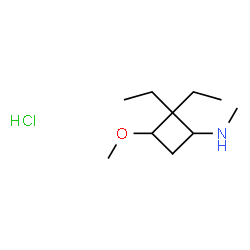 ChemSpider 2D Image | 2,2-Diethyl-3-methoxy-N-methylcyclobutanamine hydrochloride (1:1) | C10H22ClNO