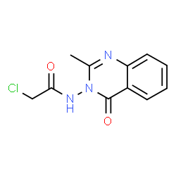 ChemSpider 2D Image | 2-Chloro-N-(2-methyl-4-oxo-3(4H)-quinazolinyl)acetamide | C11H10ClN3O2