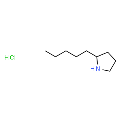 ChemSpider 2D Image | 2-Pentylpyrrolidine hydrochloride (1:1) | C9H20ClN