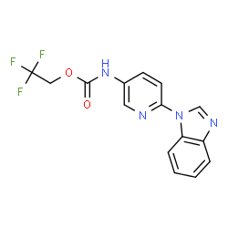 ChemSpider 2D Image | 2,2,2-Trifluoroethyl [6-(1H-benzimidazol-1-yl)-3-pyridinyl]carbamate | C15H11F3N4O2