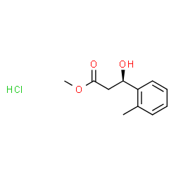 ChemSpider 2D Image | Methyl (3R)-3-hydroxy-3-(2-methylphenyl)propanoate hydrochloride (1:1) | C11H15ClO3