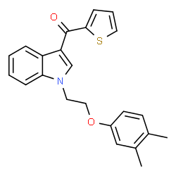 ChemSpider 2D Image | {1-[2-(3,4-Dimethylphenoxy)ethyl]-1H-indol-3-yl}(2-thienyl)methanone | C23H21NO2S