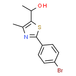 ChemSpider 2D Image | 1-[2-(4-Bromophenyl)-4-methyl-1,3-thiazol-5-yl]ethanol | C12H12BrNOS