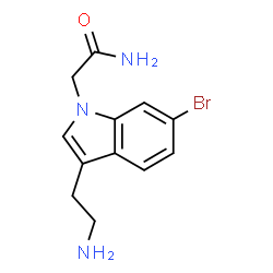 ChemSpider 2D Image | 2-[3-(2-Aminoethyl)-6-bromo-1H-indol-1-yl]acetamide | C12H14BrN3O
