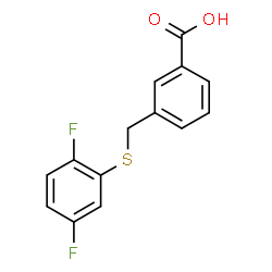 ChemSpider 2D Image | 3-{[(2,5-Difluorophenyl)sulfanyl]methyl}benzoic acid | C14H10F2O2S