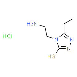 ChemSpider 2D Image | 4-(2-Aminoethyl)-5-ethyl-2,4-dihydro-3H-1,2,4-triazole-3-thione hydrochloride (1:1) | C6H13ClN4S