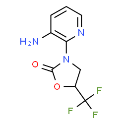 ChemSpider 2D Image | 3-(3-Amino-2-pyridinyl)-5-(trifluoromethyl)-1,3-oxazolidin-2-one | C9H8F3N3O2