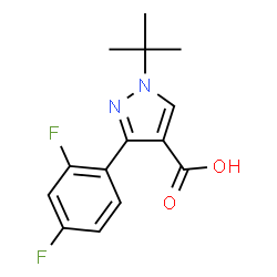 ChemSpider 2D Image | 1-tert-butyl-3-(2,4-difluorophenyl)-1H-pyrazole-4-carboxylic acid | C14H14F2N2O2