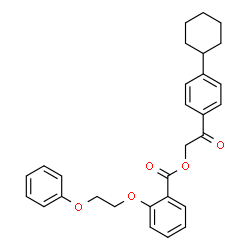 ChemSpider 2D Image | 2-(4-Cyclohexylphenyl)-2-oxoethyl 2-(2-phenoxyethoxy)benzoate | C29H30O5