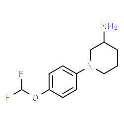 ChemSpider 2D Image | 1-[4-(Difluoromethoxy)phenyl]-3-piperidinamine | C12H16F2N2O