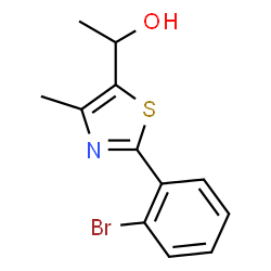 ChemSpider 2D Image | 1-[2-(2-Bromophenyl)-4-methyl-1,3-thiazol-5-yl]ethanol | C12H12BrNOS