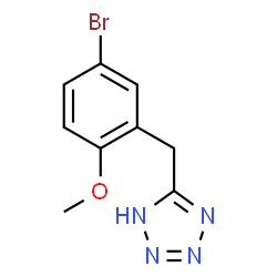 ChemSpider 2D Image | 5-(5-Bromo-2-methoxybenzyl)-1H-tetrazole | C9H9BrN4O