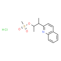 ChemSpider 2D Image | 3-(2-Quinolinyl)-2-butanyl methanesulfonate hydrochloride (1:1) | C14H18ClNO3S