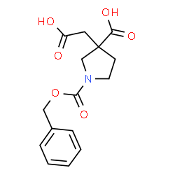 ChemSpider 2D Image | 1-[(Benzyloxy)carbonyl]-3-(carboxymethyl)-3-pyrrolidinecarboxylic acid | C15H17NO6