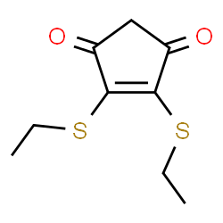 ChemSpider 2D Image | 4,5-Bis(ethylsulfanyl)-4-cyclopentene-1,3-dione | C9H12O2S2