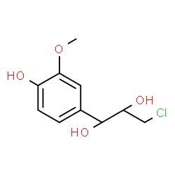 ChemSpider 2D Image | 3-Chloro-1-(4-hydroxy-3-methoxyphenyl)-1,2-propanediol | C10H13ClO4