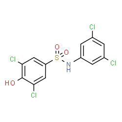 ChemSpider 2D Image | 3,5-Dichloro-N-(3,5-dichlorophenyl)-4-hydroxybenzenesulfonamide | C12H7Cl4NO3S