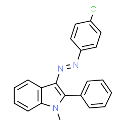 ChemSpider 2D Image | 3-[(E)-(4-Chlorophenyl)diazenyl]-1-methyl-2-phenyl-1H-indole | C21H16ClN3