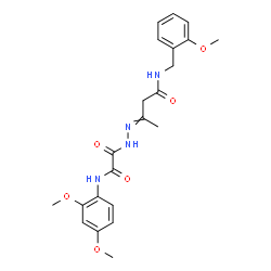 ChemSpider 2D Image | 3-({[(2,4-Dimethoxyphenyl)amino](oxo)acetyl}hydrazono)-N-(2-methoxybenzyl)butanamide | C22H26N4O6