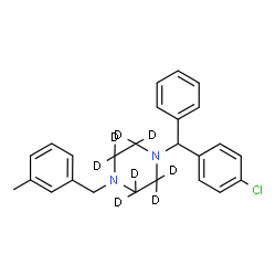 ChemSpider 2D Image | 1-[(4-Chlorophenyl)(phenyl)methyl]-4-(3-methylbenzyl)(~2~H_8_)piperazine | C25H19D8ClN2
