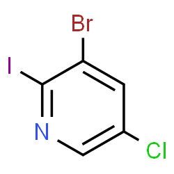 ChemSpider 2D Image | 3-Bromo-5-chloro-2-iodopyridine | C5H2BrClIN