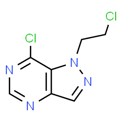 ChemSpider 2D Image | 7-Chloro-1-(2-chloroethyl)-1H-pyrazolo[4,3-d]pyrimidine | C7H6Cl2N4