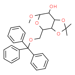 ChemSpider 2D Image | Methyl 3,4-O-isopropylidene-6-O-tritylhexopyranoside | C29H32O6