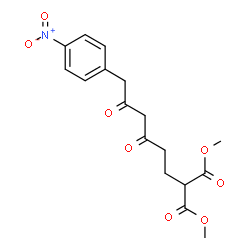 ChemSpider 2D Image | Dimethyl [6-(4-nitrophenyl)-3,5-dioxohexyl]malonate | C17H19NO8