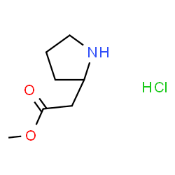ChemSpider 2D Image | methyl 2-(pyrrolidin-2-yl)acetate hydrochloride | C7H14ClNO2