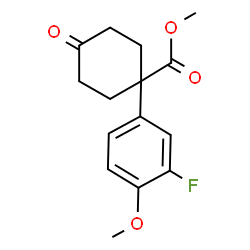 ChemSpider 2D Image | Methyl 1-(3-fluoro-4-methoxyphenyl)-4-oxocyclohexanecarboxylate | C15H17FO4