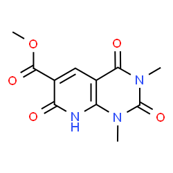 ChemSpider 2D Image | methyl 1,3-dimethyl-2,4,7-trioxo-1H,2H,3H,4H,7H,8H-pyrido[2,3-d]pyrimidine-6-carboxylate | C11H11N3O5