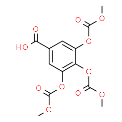 ChemSpider 2D Image | 3,4,5-Tris[(methoxycarbonyl)oxy]benzoic acid | C13H12O11